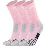 3PK PATTERNED ENTITLED SOCKS - Pink/White