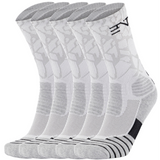 5PK PATTERNED ENTITLED SOCKS - White/Black