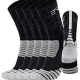 5PK PATTERNED ENTITLED SOCKS - Black/White