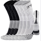 6PK PATTERNED ENTITLED SOCKS - Black/White