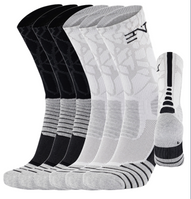 6PK PATTERNED ENTITLED SOCKS - Black/White
