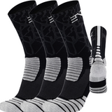 3PK PATTERNED ENTITLED SOCKS - Black/White