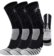 3PK PATTERNED ENTITLED SOCKS - Black/White