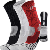 3PK PATTERNED ENTITLED SOCKS - Black/White/Red