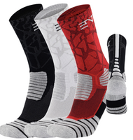 3PK PATTERNED ENTITLED SOCKS - Black/White/Red