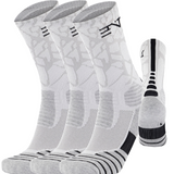 3PK PATTERNED ENTITLED SOCKS - White/Black