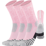 3PK PATTERNED ENTITLED SOCKS - Pink/White