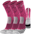 3PK PATTERNED ENTITLED SOCKS - Tradie Pink/White