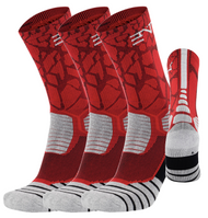 3PK PATTERNED ENTITLED SOCKS - Mustang Red/White