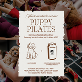 PUPPY PILATES EVENT in BRUNSWICK (SATURDAY 3rd of OCTOBER 10:30AM CLASS)