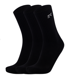 3PK JET BLACK ENT CREW SOCKS