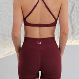 BURGUNDY SEAMLESS SCRUNCH SHORTS