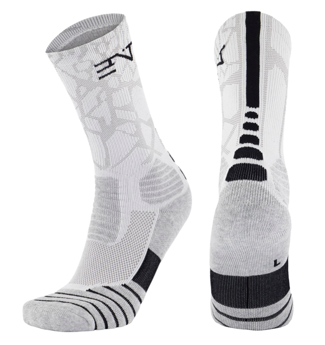 5PK PATTERNED ENTITLED SOCKS - White/Black