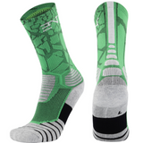 PATTERNED ENTITLED SOCKS - Lime/White